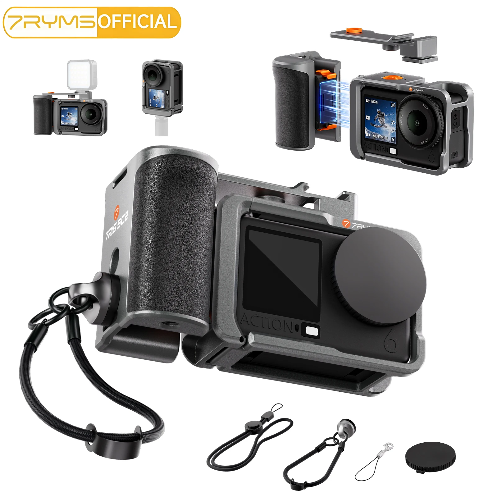 Защитный чехол-клетка из алюминиевого сплава 7RYMS 7RIG SC для камеры DJI OSMO Action 6 с кнопкой спуска затвора
Защитный чехол-клетка из алюминиевого сплава 7RYMS 7RIG SC для камеры DJI OSMO Action 6 с кнопкой спуска затвора