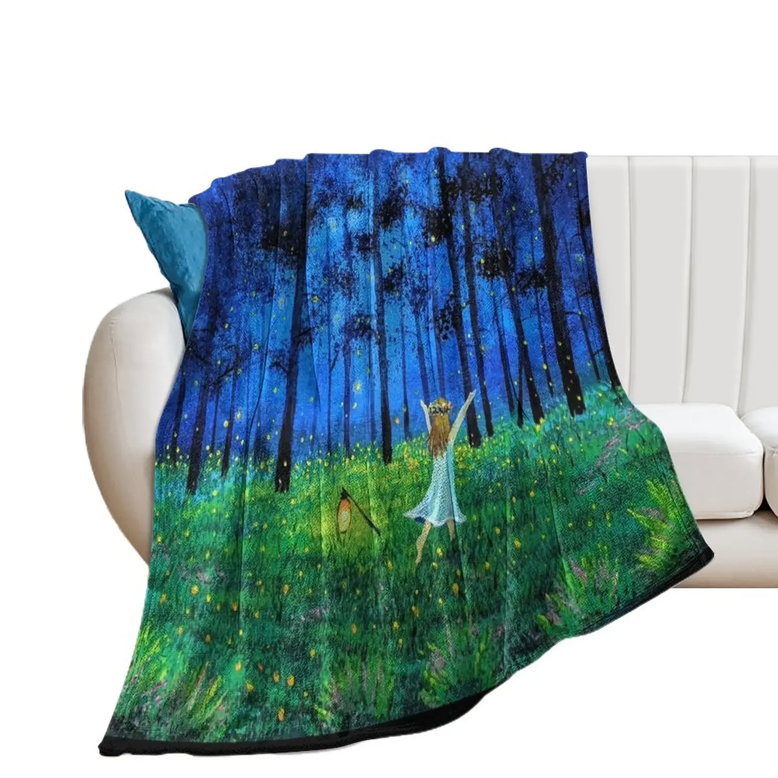 Fireflies in forest and a little girl Throw Blanket Plush Travel Tourist Personalized Gift Blankets
Fireflies in forest and a little girl Throw Blanket Plush Travel Tourist Personalized Gift Blankets