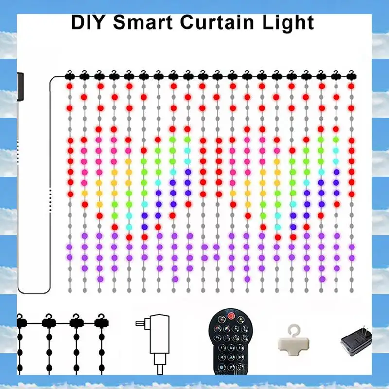 A11I Graffiti APP Curtain Lights RGB Phantom Color Point Control Lights Ambient Lights Curtain Light String с американской вилкой, B Dura
A11I Graffiti APP Curtain Lights RGB Phantom Color Point Control Lights Ambient Lights Curtain Light String с американской вилкой, B Dura