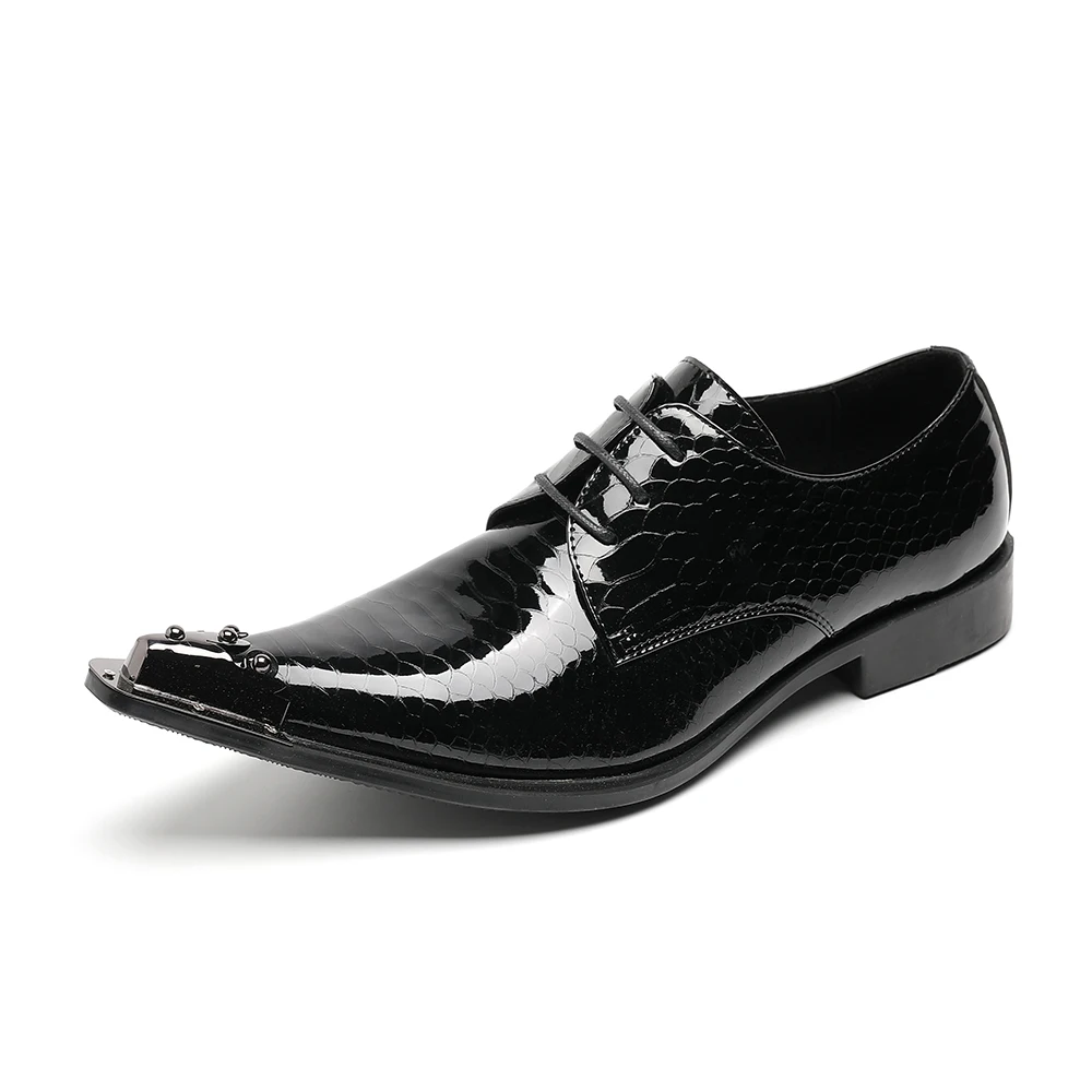 Business Tie Odor Proof Men's Oxford Shoes Party Wedding Rivet Metal Pointed Patent Leather Formal Shoes
Business Tie Odor Proof Men's Oxford Shoes Party Wedding Rivet Metal Pointed Patent Leather Formal Shoes