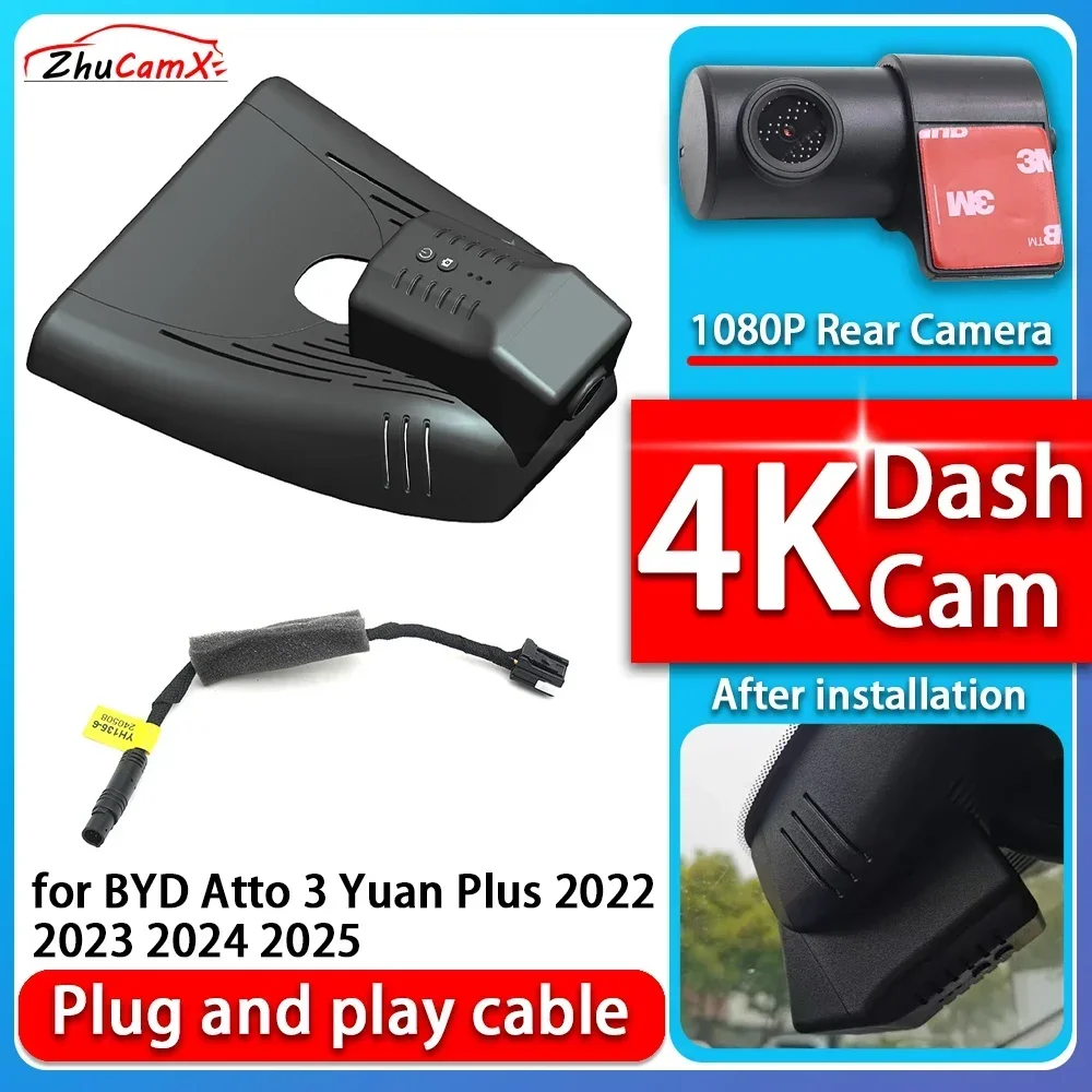 4K 2160P Camera Plug and Play Dash Cam Video Night Vision For BYD Atto 3 Yuan Plus 2022 2023 2024 2025
4K 2160P Camera Plug and Play Dash Cam Video Night Vision For BYD Atto 3 Yuan Plus 2022 2023 2024 2025