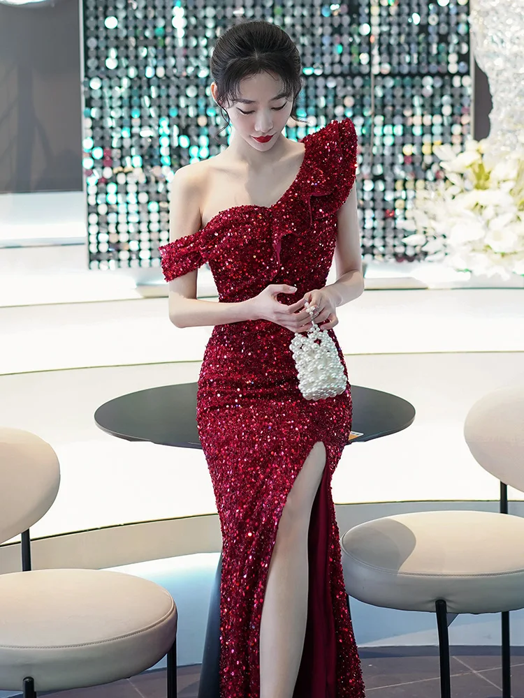 Red Lightweight Evening Gown Women's Ele Wedding Host Engagement High-End Luxury Unique Bridal Drinking Ceremony Dr
Red Lightweight Evening Gown Women's Ele Wedding Host Engagement High-End Luxury Unique Bridal Drinking Ceremony Dr