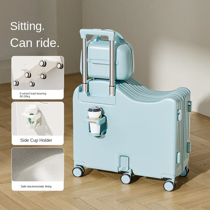 Ride on Kids Luggage22-24 inch Suitcase Set with Makeup case 18/20 inch Carry on Suitcase with Six Wheels and Cup Holder
Ride on Kids Luggage22-24 inch Suitcase Set with Makeup case 18/20 inch Carry on Suitcase with Six Wheels and Cup Holder