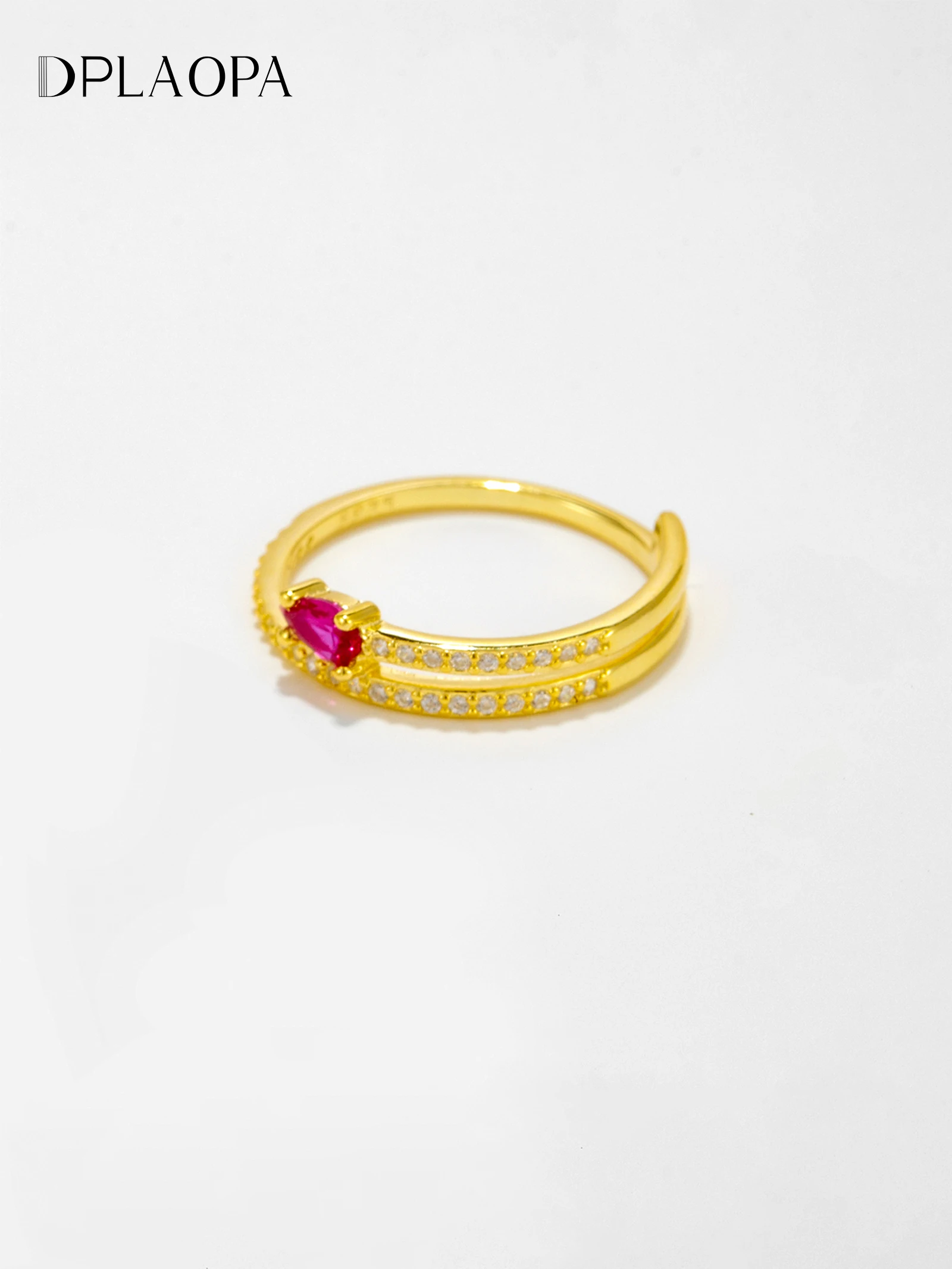 DPLAOPA Women 925 Sterling Silver Gold Two Line Pear Shape Rose Red Zircon CZ Ring Luxury New Wedding Engagement Band Jewelry
DPLAOPA Women 925 Sterling Silver Gold Two Line Pear Shape Rose Red Zircon CZ Ring Luxury New Wedding Engagement Band Jewelry