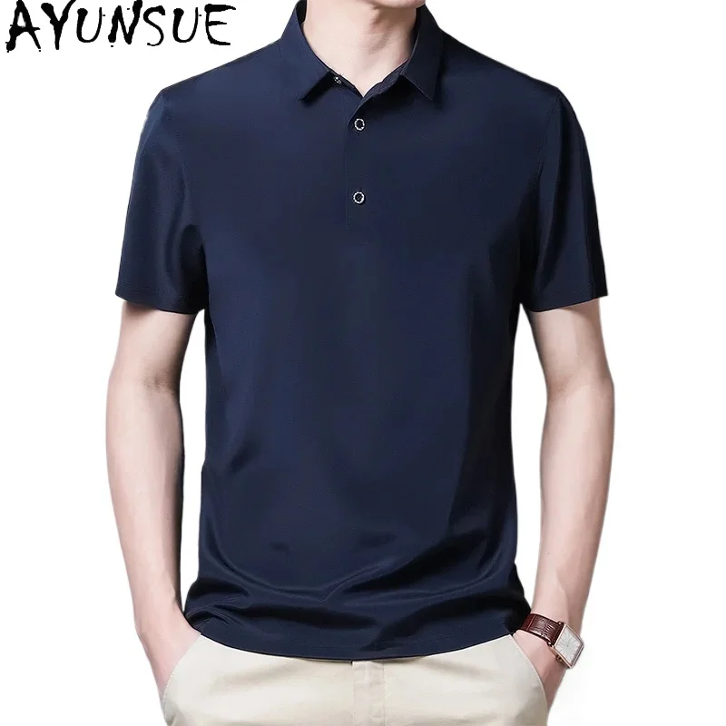 AYUNSUE 92.5% mulberry silk Summer T Shirt Man Short Sleeve Men Clothing Fashion T Shirts for Men Streetwear Black Ropa Hombre
AYUNSUE 92.5% mulberry silk Summer T Shirt Man Short Sleeve Men Clothing Fashion T Shirts for Men Streetwear Black Ropa Hombre
