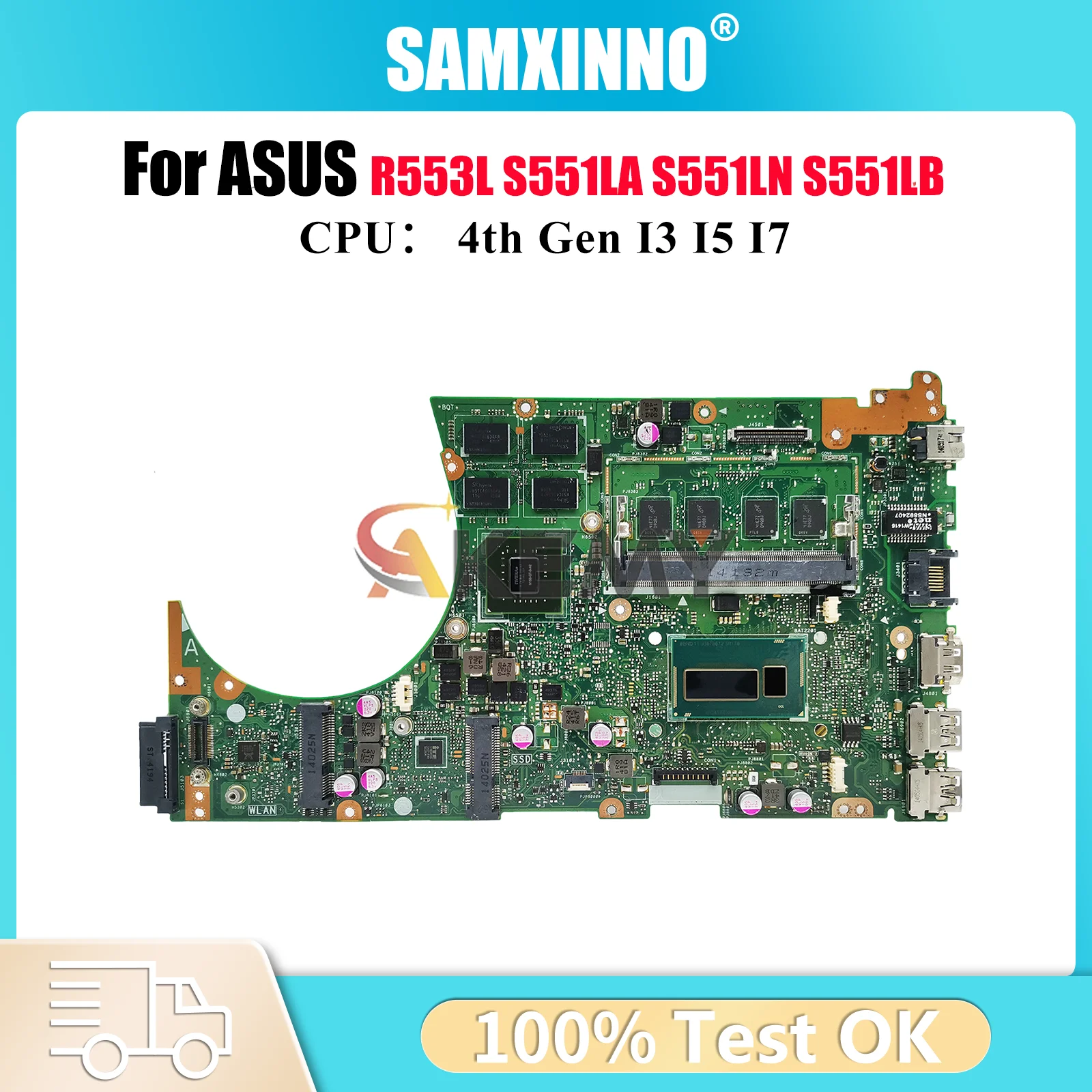 S551LN Laptop Motherboard For ASUS VivoBook S551LB S551LN S551L R553L S551LA Notebook Mainboard With I3 I5 I7 CPU 100% tests OK 
S551LN Laptop Motherboard For ASUS VivoBook S551LB S551LN S551L R553L S551LA Notebook Mainboard With I3 I5 I7 CPU 100% tests OK