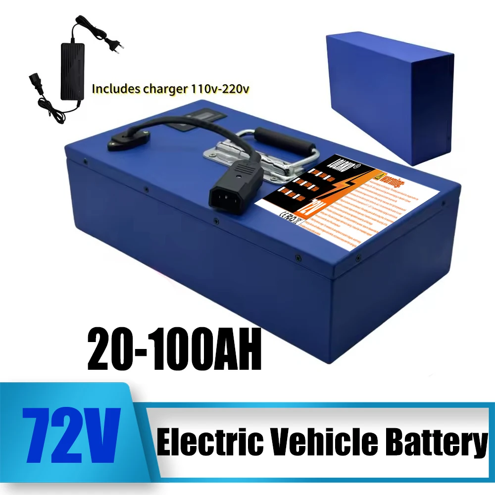 72V scooter battery 20AH-100AH 18650 lithium-ion battery with BMS 40AH and charger, suitable for motor power below 3000W
72V scooter battery 20AH-100AH 18650 lithium-ion battery with BMS 40AH and charger, suitable for motor power below 3000W