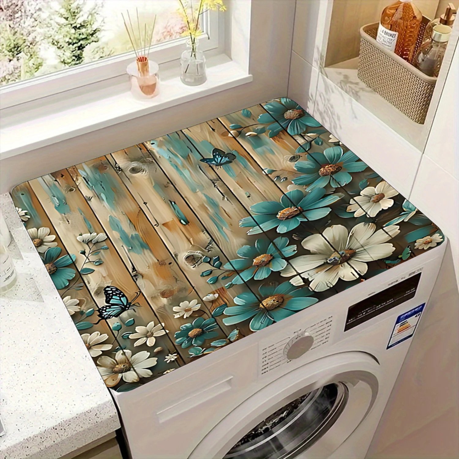 Чехол для стиральной машины, 1 шт., с принтом под дерево, сине-белый, с цветами и бабочками, для прачечной
Чехол для стиральной машины, 1 шт., с принтом под дерево, сине-белый, с цветами и бабочками, для прачечной