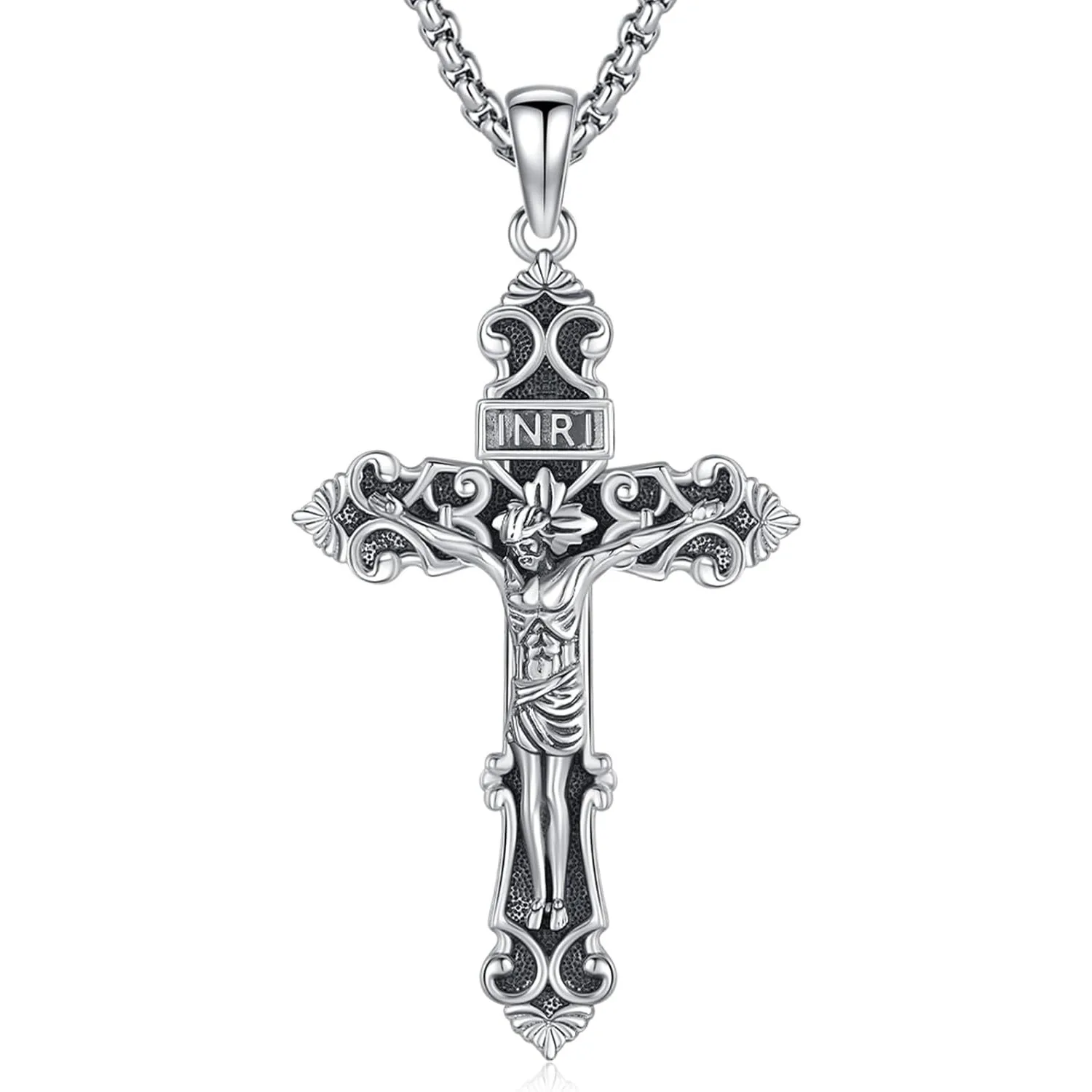 Ожерелье с крестом Иисуса, стерлинговое серебро 925 пробы, католическое ожерелье с крестом Иисуса, защитный амулет, ювелирные изделия, значимый подарок для мужчин и женщин
Ожерелье с крестом Иисуса, стерлинговое серебро 925 пробы, католическое ожерелье с крестом Иисуса, защитный амулет, ювелирные изделия, значимый подарок для мужчин и женщин