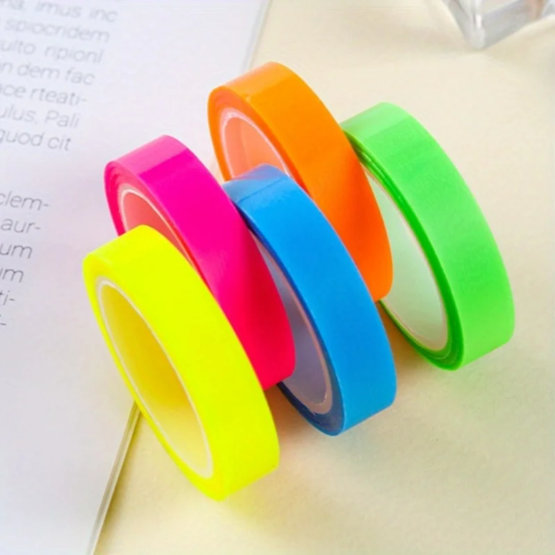5 Rolls Highlighter Tape Transparent Marking Sticker Removable Fluorescent Colored Tag
5 Rolls Highlighter Tape Transparent Marking Sticker Removable Fluorescent Colored Tag
