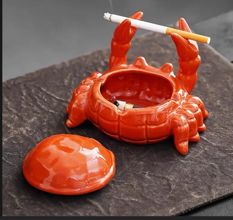 Cute Crab Ashtray Living Room with Lid Anti Fly Ash Ceramic Cigar Ashtray Decoration Chinese Home Decoration Art Friend Gift
Cute Crab Ashtray Living Room with Lid Anti Fly Ash Ceramic Cigar Ashtray Decoration Chinese Home Decoration Art Friend Gift