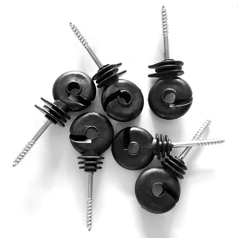 50 Pcs Black Self-Tapping Electric Fence Ring Insulators UV Resistant Plastic Screw-In Insulator for Farm Fencing Wooden Post
50 Pcs Black Self-Tapping Electric Fence Ring Insulators UV Resistant Plastic Screw-In Insulator for Farm Fencing Wooden Post