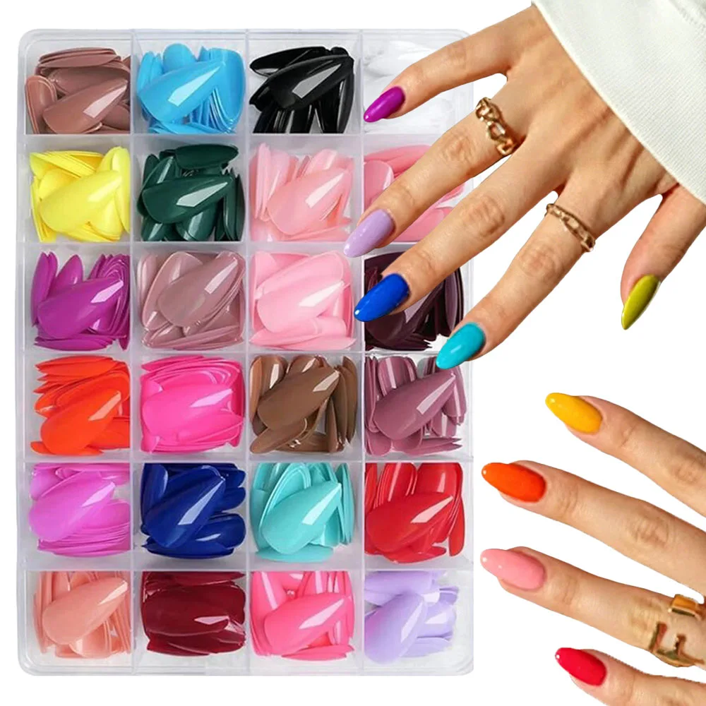 576pcs (24 Colors) Glossy Medium Almond-Shaped Press On Nails Multicolor Glossy Acrylic Full Cover Fake Nails for Women Wear
576pcs (24 Colors) Glossy Medium Almond-Shaped Press On Nails Multicolor Glossy Acrylic Full Cover Fake Nails for Women Wear