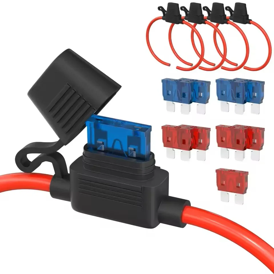 5PCS 18 Gauge Fuse Holder for ATC/ATO Blade Fuse Inline Fuse Holder 12V with 18 AWG Wires with 10A 15A Fuse Car
5PCS 18 Gauge Fuse Holder for ATC/ATO Blade Fuse Inline Fuse Holder 12V with 18 AWG Wires with 10A 15A Fuse Car