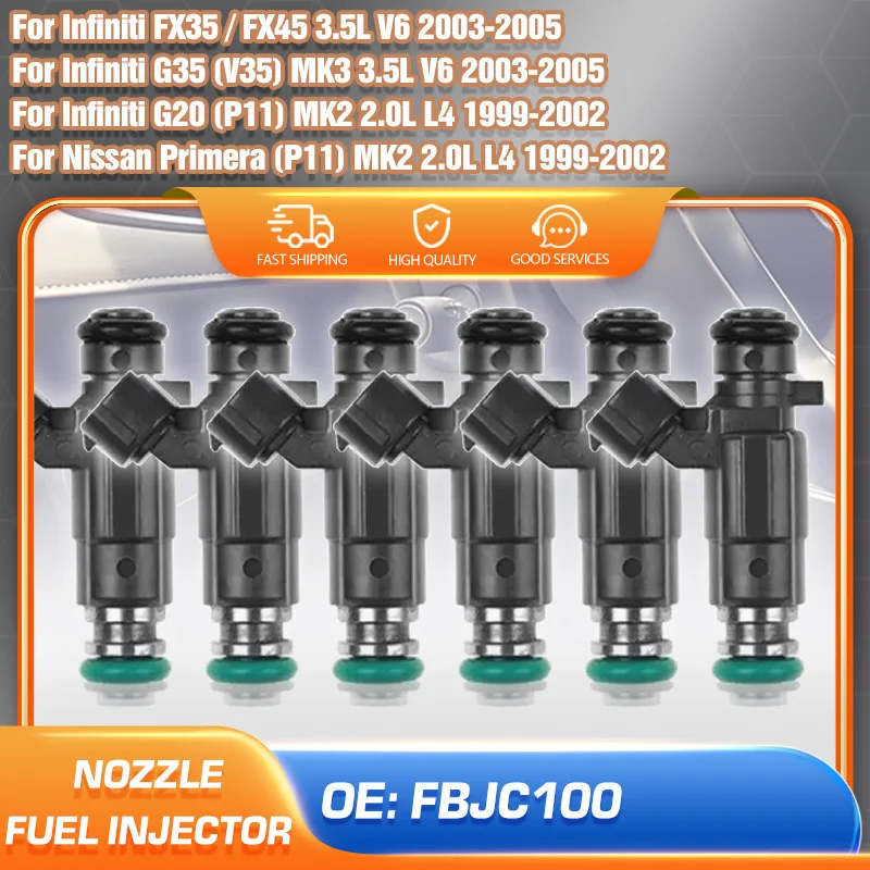 FBJC100 For Infiniti FX35 FX45 Infiniti G35 3.5L V6 2003 2004 2005 Infiniti G20 Primera 1999 2000 2001 2002 Fuel Injector Nozzle
FBJC100 For Infiniti FX35 FX45 Infiniti G35 3.5L V6 2003 2004 2005 Infiniti G20 Primera 1999 2000 2001 2002 Fuel Injector Nozzle