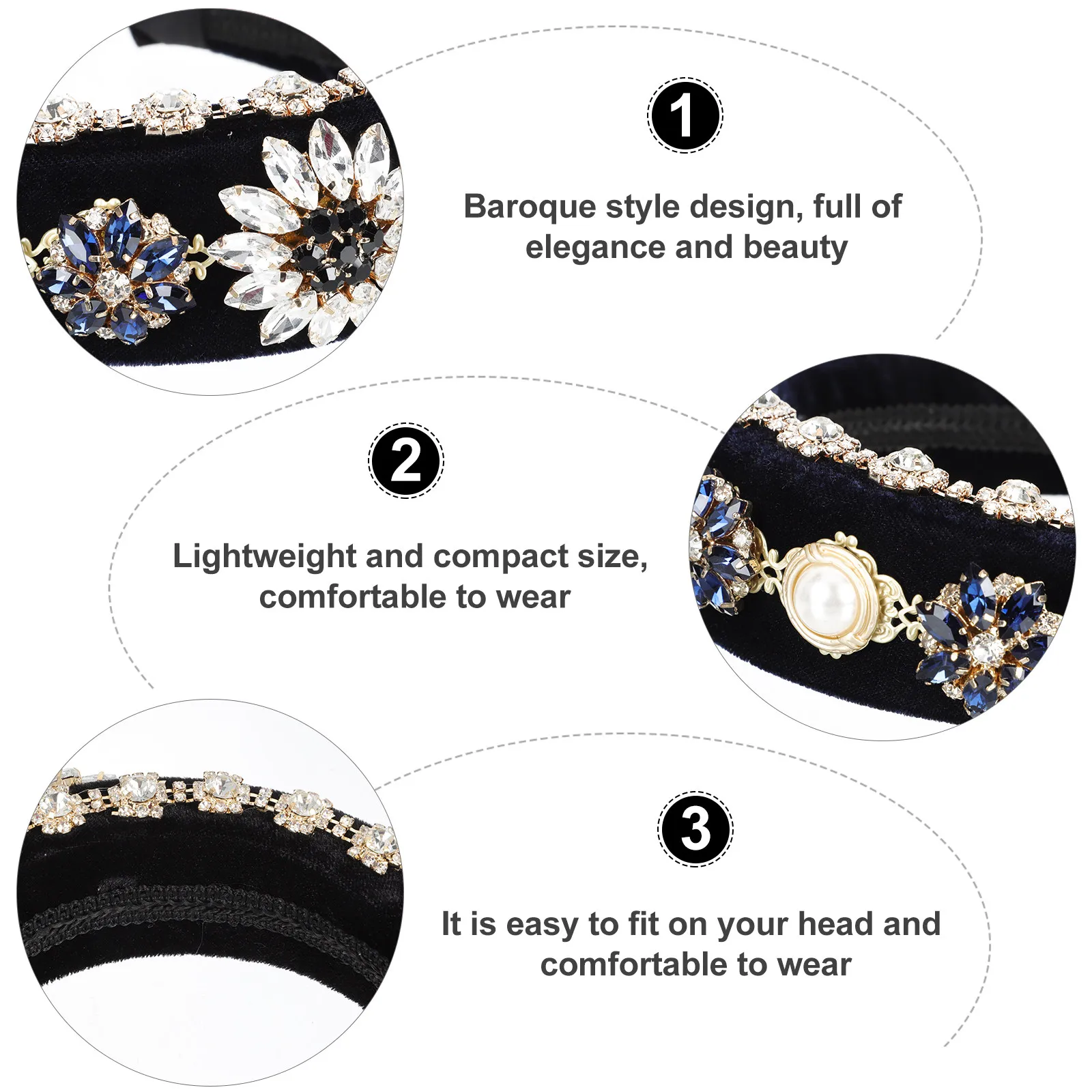 1Pcs Baroque Style Elegant Woman Headband Charming Hair Tying Hairband for Daily Party Travel Decorative Hair Accessories
1Pcs Baroque Style Elegant Woman Headband Charming Hair Tying Hairband for Daily Party Travel Decorative Hair Accessories