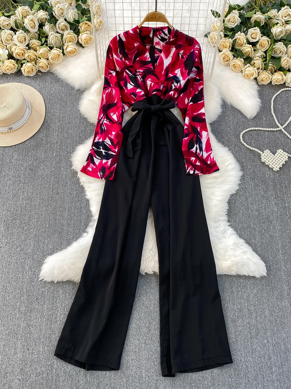 Slimming Wide Leg Pants V Ne Long Sve Dr Pants High Waist Belted Autumn Faion for Women Commute Sle Chinese Produ...
Slimming Wide Leg Pants V Ne Long Sve Dr Pants High Waist Belted Autumn Faion for Women Commute Sle Chinese Produ...