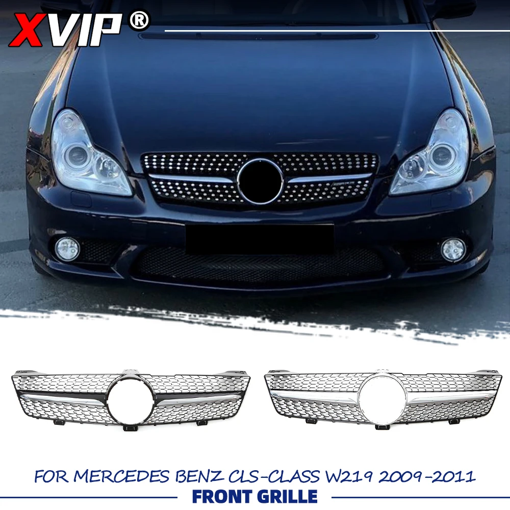 XVIP Chrome Black Diamonds Style Upper Grille Silver Racing Grille For Mercedes Benz CLS-Class W219 2009-11 CLS350 CLS500 CLS550
XVIP Chrome Black Diamonds Style Upper Grille Silver Racing Grille For Mercedes Benz CLS-Class W219 2009-11 CLS350 CLS500 CLS550