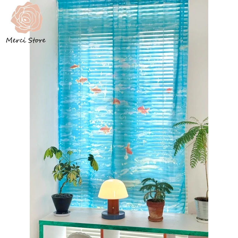 Internet Celebrity Goldfish Curtains for Living Room Transparent Chiffon Window Cloth Door Flowing Blackout Balcony Thermal
Internet Celebrity Goldfish Curtains for Living Room Transparent Chiffon Window Cloth Door Flowing Blackout Balcony Thermal