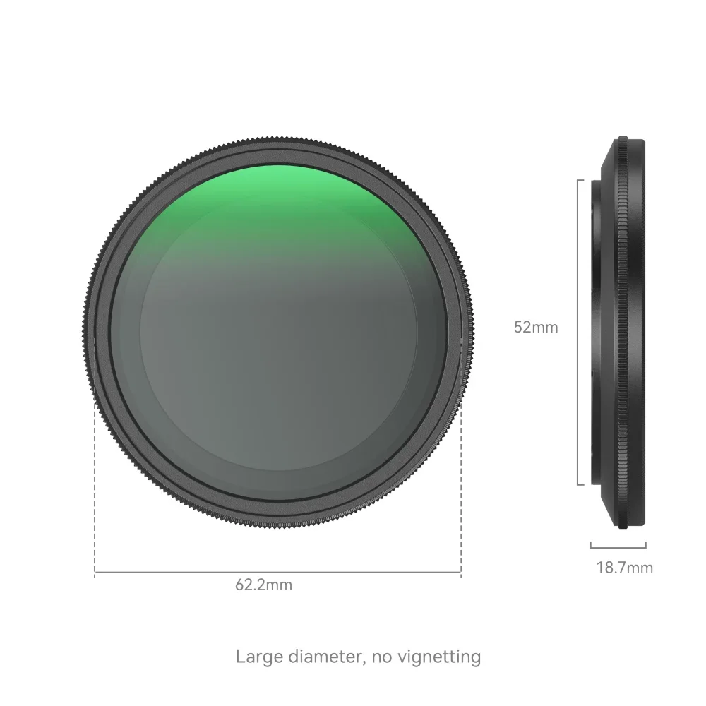 SmallRig 4215 MagEase 52mm Magnetic Phone Filter VND Filter ND2-ND32 (1-5 Stop) Waterproof Scratch-resistant for iPhone 52mm
SmallRig 4215 MagEase 52mm Magnetic Phone Filter VND Filter ND2-ND32 (1-5 Stop) Waterproof Scratch-resistant for iPhone 52mm