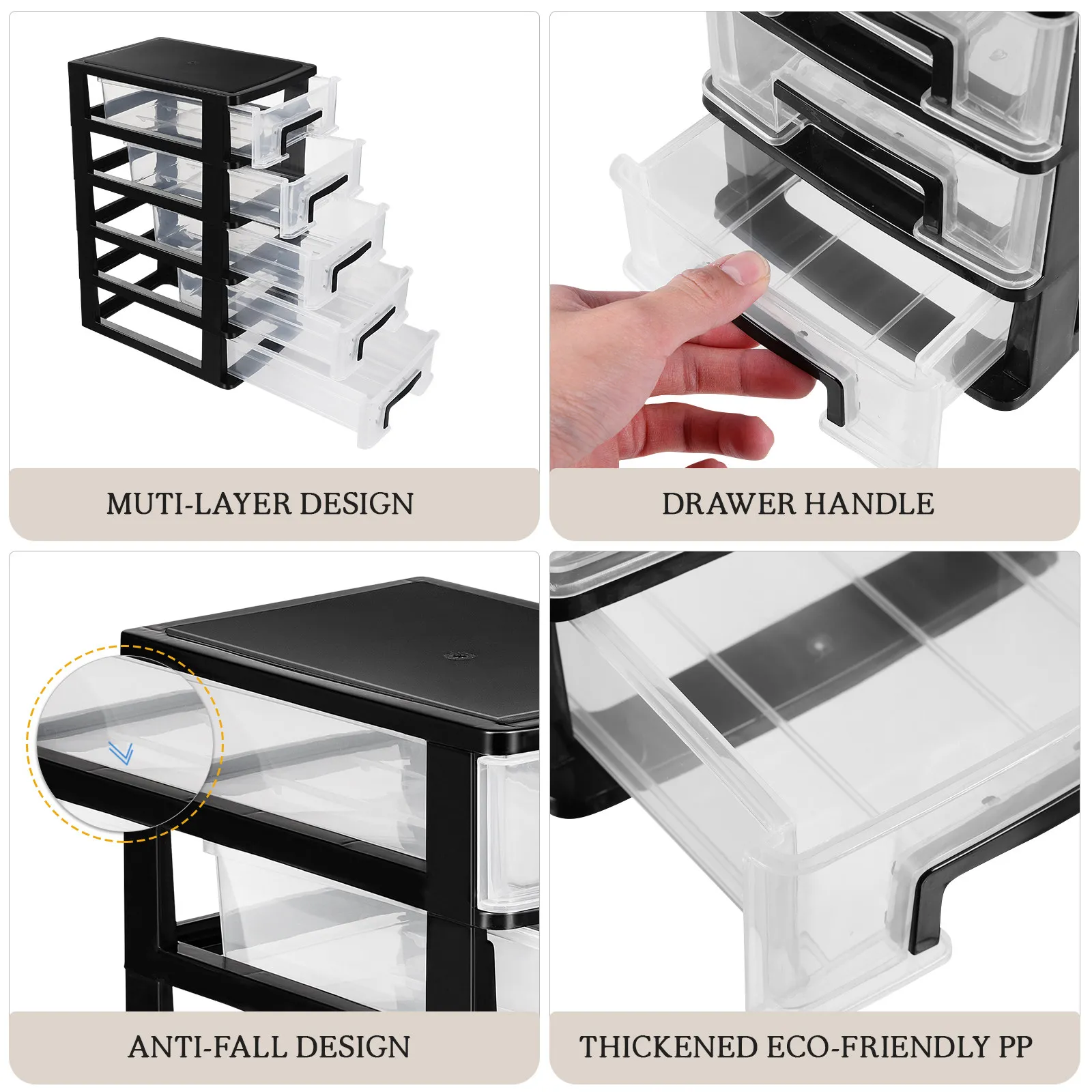 Plastic Storage Cabinet with Five Drawers Portable Closet Organizer Box for Sundries Cosmetics Transparent Black
Plastic Storage Cabinet with Five Drawers Portable Closet Organizer Box for Sundries Cosmetics Transparent Black