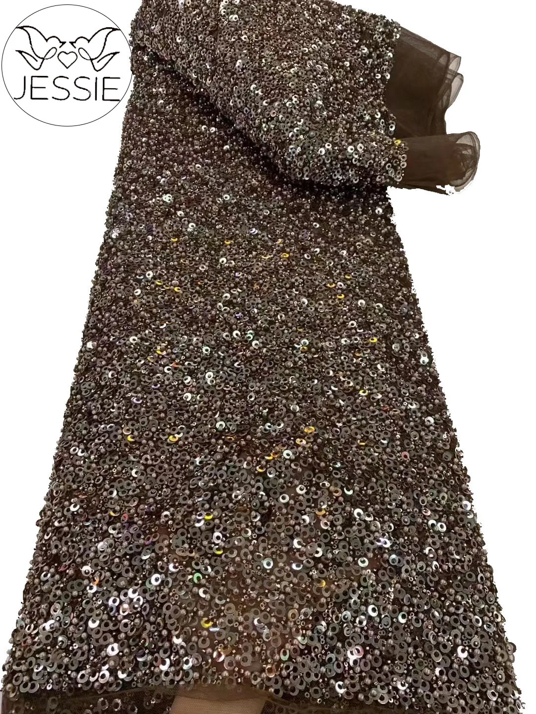 New Arrival Luxury African Sequins Beaded Lace Fabric Bride French Mesh Sequins Beads Nigeria Tulle Lace For Wedding Dress Sew
New Arrival Luxury African Sequins Beaded Lace Fabric Bride French Mesh Sequins Beads Nigeria Tulle Lace For Wedding Dress Sew