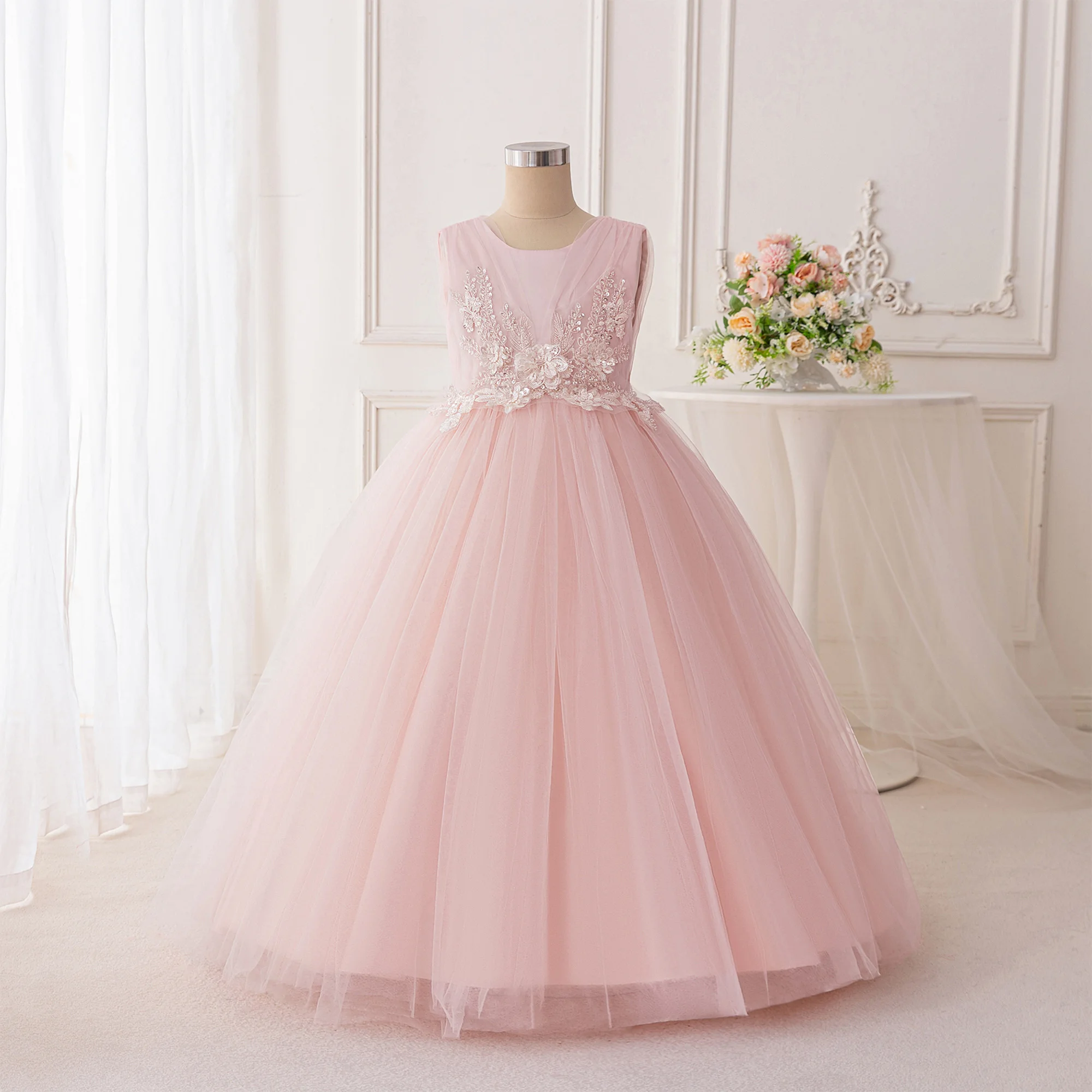 Elegant Backless Tulle Party Girls Dress Fashion Pink Flower Birthday Princess Prom Gown Wedding Bridesmaid Kids Dresses Evening
Elegant Backless Tulle Party Girls Dress Fashion Pink Flower Birthday Princess Prom Gown Wedding Bridesmaid Kids Dresses Evening