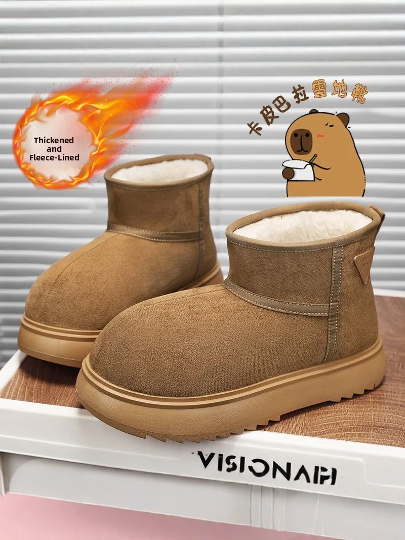 Men's Winter Thickened Fleece Lined Snow Boots High Top Cotton Shoes Outdoor Waterproof Non Slip Bread Cotton Boots Casual Style
Men's Winter Thickened Fleece Lined Snow Boots High Top Cotton Shoes Outdoor Waterproof Non Slip Bread Cotton Boots Casual Style