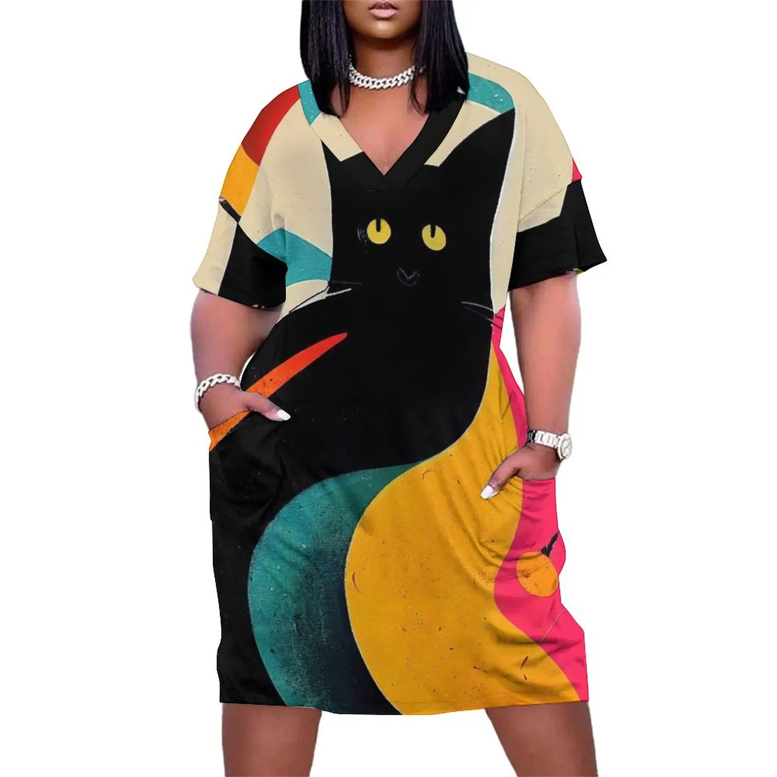 Abstract Cat Loose Pocket Dress elegant women's dresses for wedding party dresses woman
Abstract Cat Loose Pocket Dress elegant women's dresses for wedding party dresses woman