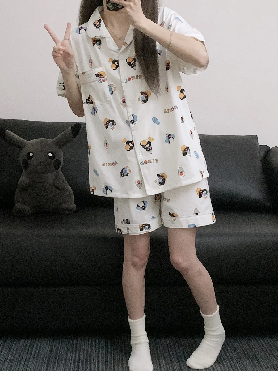 2025 New U Penguin Pure Cotton Sleepwear Set Women's Summer Short Sleeve Short Pants Cute Cartoon Home Clothes Set
2025 New U Penguin Pure Cotton Sleepwear Set Women's Summer Short Sleeve Short Pants Cute Cartoon Home Clothes Set