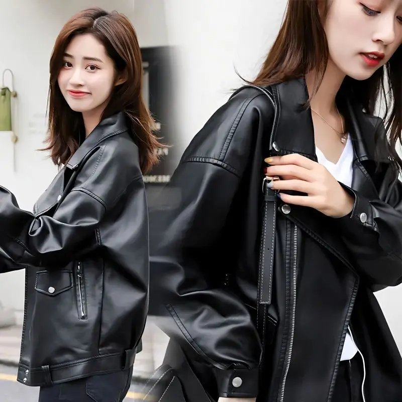 Autumn New PU Leather Jacket 2024 Women's Spring Vintage Motorcycle Coat Female Korean Loose Street Outwear Women Jacket Q392
Autumn New PU Leather Jacket 2024 Women's Spring Vintage Motorcycle Coat Female Korean Loose Street Outwear Women Jacket Q392