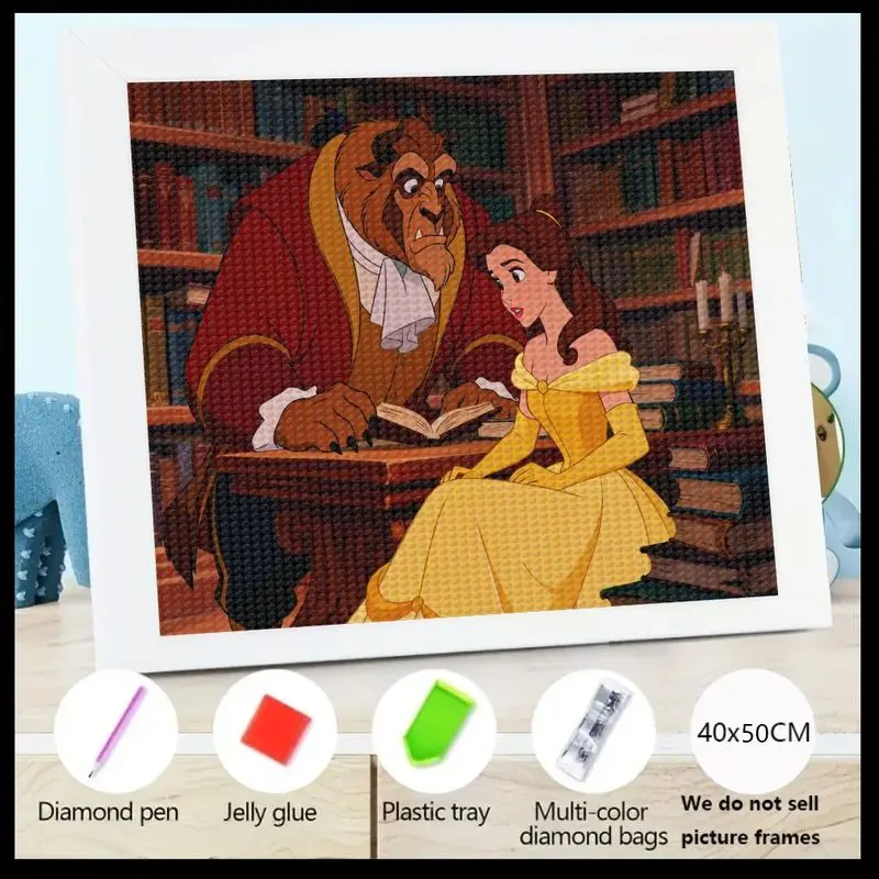 1PC Beauty and the Beast 5D Diamond Painting DIY Art Kit - Очаровательная сцена Белль и Чудовище с красочными хрустальными драгоценными камнями, в комплекте 
1PC Beauty and the Beast 5D Diamond Painting DIY Art Kit - Очаровательная сцена Белль и Чудовище с красочными хрустальными драгоценными камнями, в комплекте