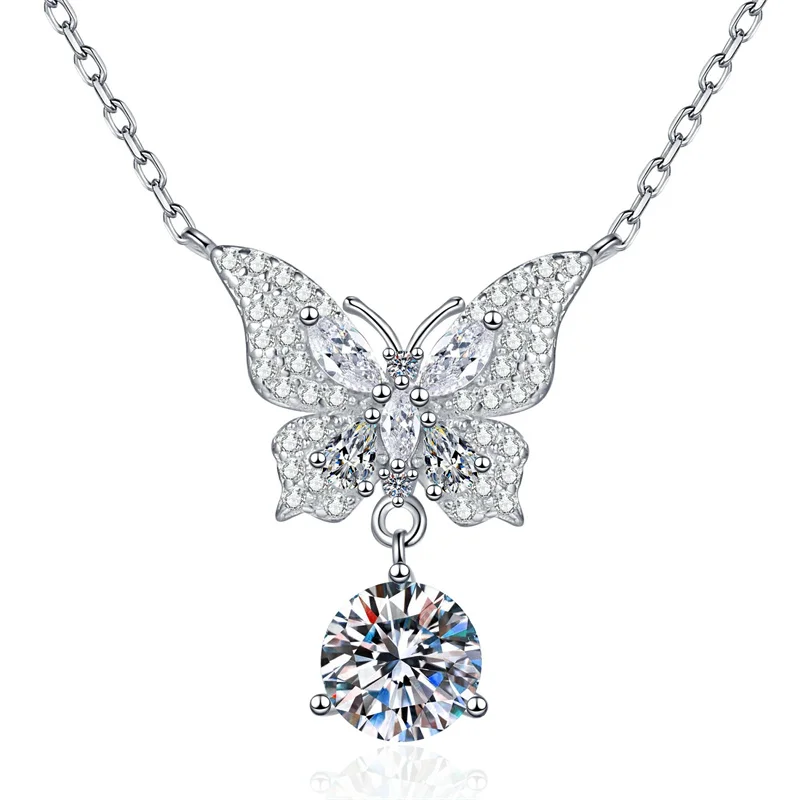 ZFSILVER Fashion Trendy Classic 925 Silver Moissanite Butterfly Dangle Necklace Charm Women Accessories Party Jewelry Gift XL446
ZFSILVER Fashion Trendy Classic 925 Silver Moissanite Butterfly Dangle Necklace Charm Women Accessories Party Jewelry Gift XL446