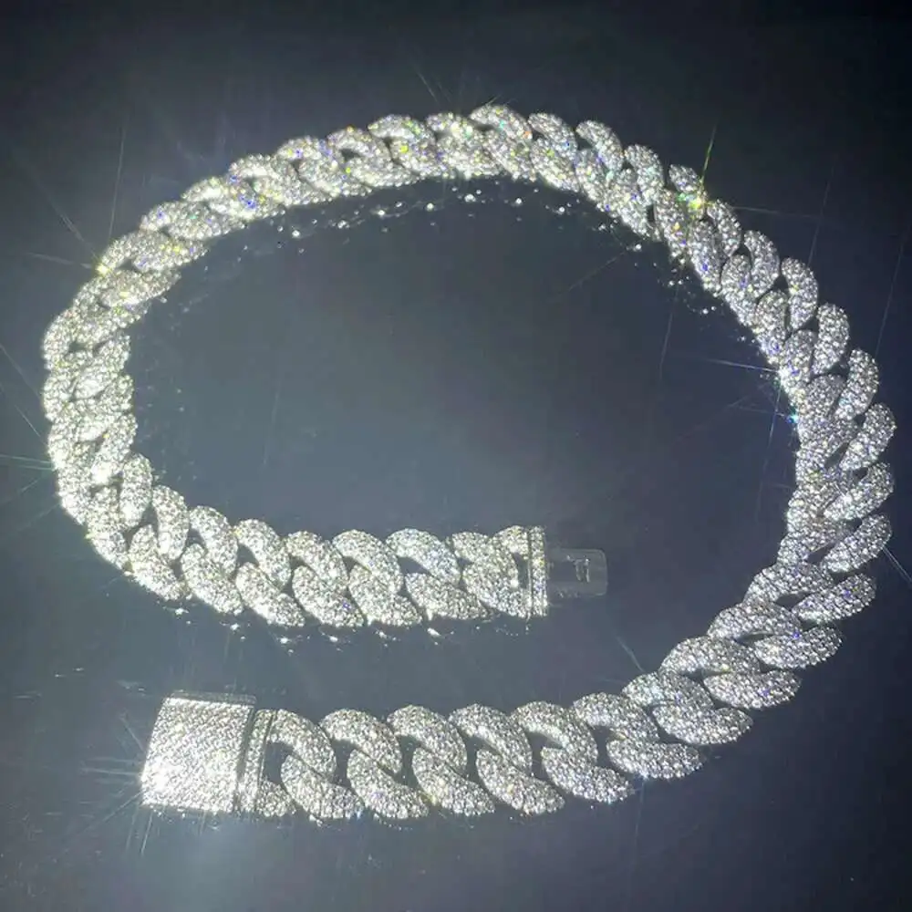 Custom Miami West Coast Gold Plated Sterling 925 Silver 15mm Lab Diamond Moissanite Iced Out Cuban Link Chain Male Men
Custom Miami West Coast Gold Plated Sterling 925 Silver 15mm Lab Diamond Moissanite Iced Out Cuban Link Chain Male Men