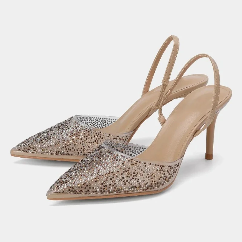 Сандалии из ПВХ, женские прозрачные туфли на каблуке, роскошные туфли-лодочки с острым носком и стразами, пикантные вечерние модельные туфли на тонком высоком каблуке с открытой пяткой
Сандалии из ПВХ, женские прозрачные туфли на каблуке, роскошные туфли-лодочки с острым носком и стразами, пикантные вечерние модельные туфли на тонком высоком каблуке с открытой пяткой