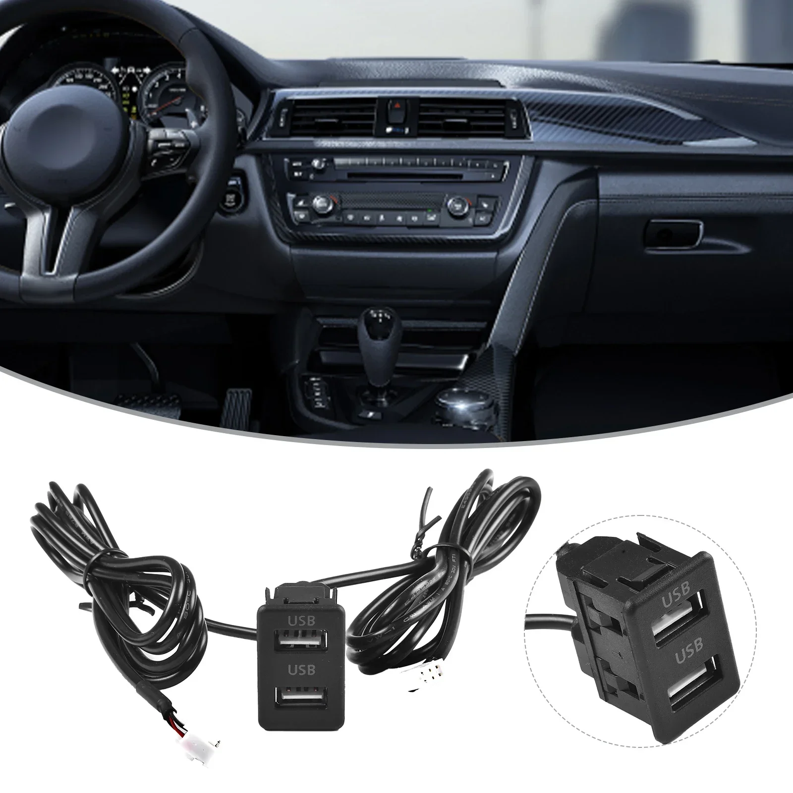 Auto Dashboard USB Socket Dash Mount Dual USB Port Panel Interface ExtenMade Of High-quality Materials, Anti-corrosion, Wear-res
Auto Dashboard USB Socket Dash Mount Dual USB Port Panel Interface ExtenMade Of High-quality Materials, Anti-corrosion, Wear-res
