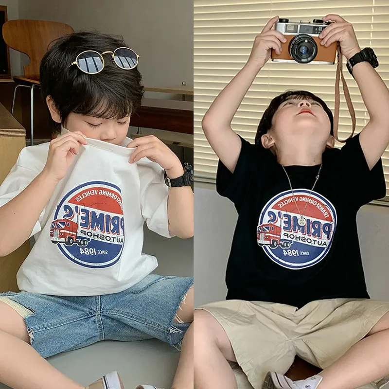 Boys T-shirt Cartoon Letter Short Sleeve Top Outerwear Summer Dress New Children's Clothing Generation
Boys T-shirt Cartoon Letter Short Sleeve Top Outerwear Summer Dress New Children's Clothing Generation