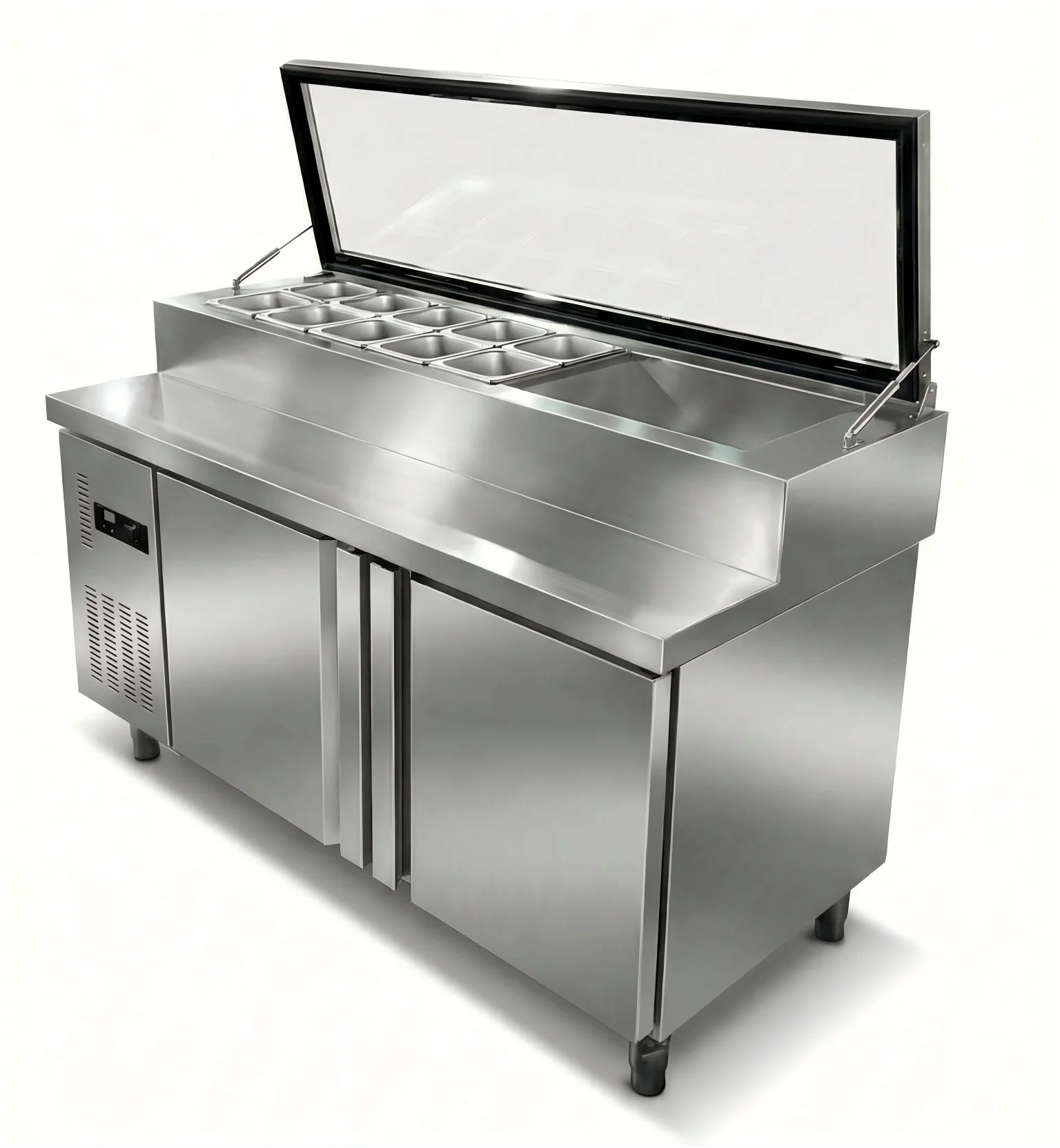 rd-Professional Manufacturer Temperature Pizza Prep Stainless Steel Salad Bar Sandwich Table Refrigerator Air Cooling System#
rd-Professional Manufacturer Temperature Pizza Prep Stainless Steel Salad Bar Sandwich Table Refrigerator Air Cooling System#