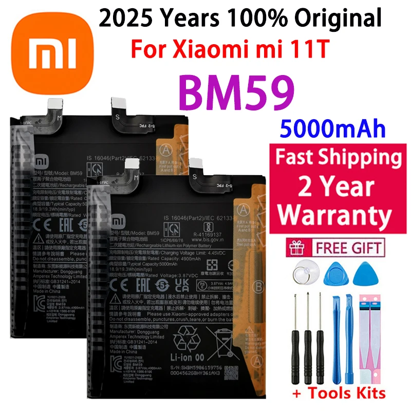 2025 Years New BM59 Original Battery For Xiaomi Mi 11T 5000mAh High Quality Phone Replacement Batteries In Stock Fast Shipping
2025 Years New BM59 Original Battery For Xiaomi Mi 11T 5000mAh High Quality Phone Replacement Batteries In Stock Fast Shipping