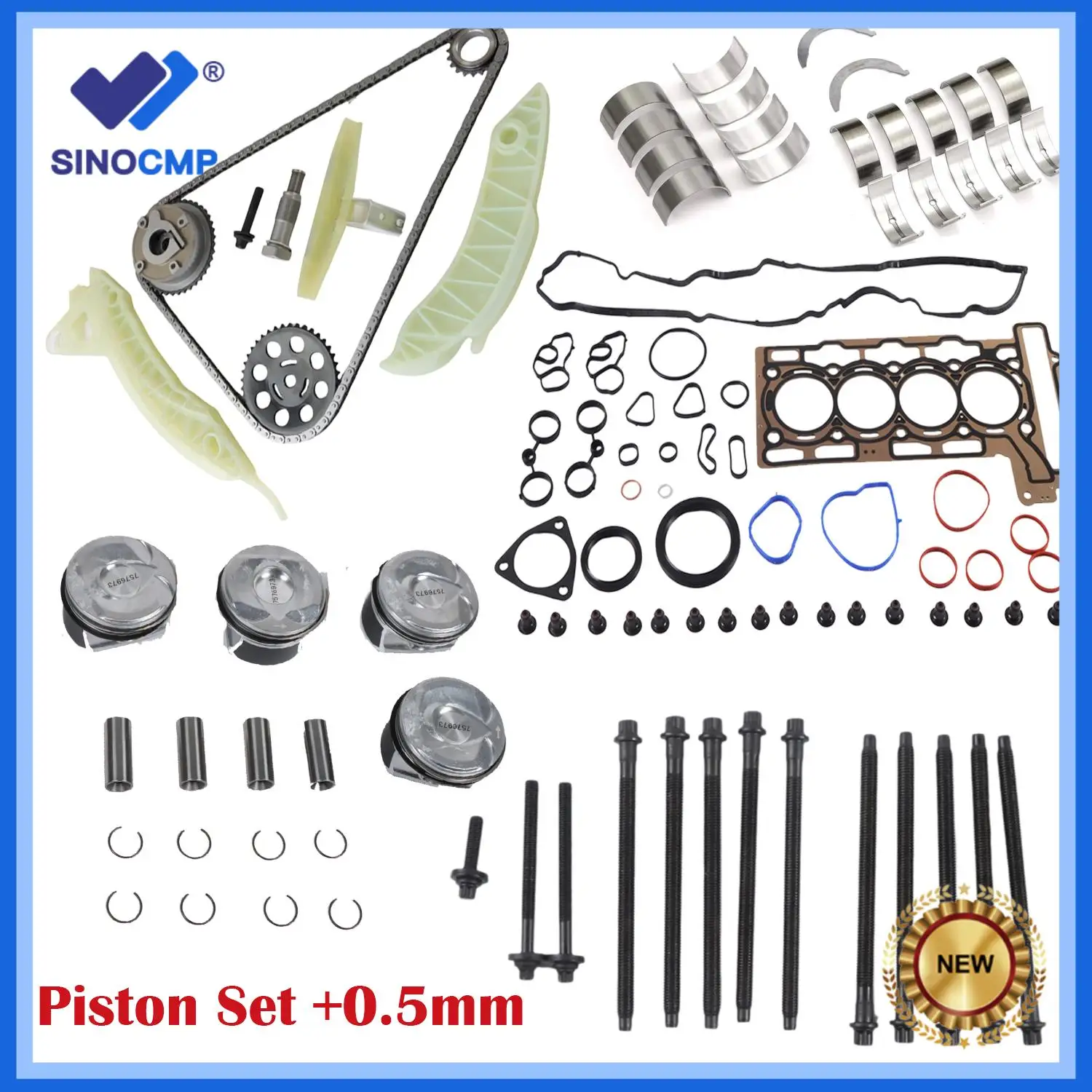 N14 Piston +0.5mm 77.5mm Engine Overhaul Rebuild Timing Kit VVT Gear For BMW Mini Cooper JCW R55 R56 R57 R58 N14B16 N14B16A 1.6T