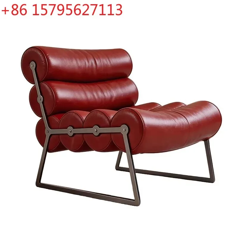 Italian minimalist roller chair burgundy sofa leisure chair
Italian minimalist roller chair burgundy sofa leisure chair