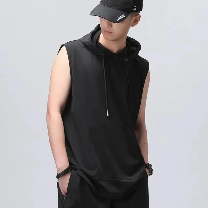 Summer Fashion Drawstring Men Hooded Tank Top Solid Color Thin Teenagers Gym Clothing Vest Vintage Oversized Punk Streetwear Tee
Summer Fashion Drawstring Men Hooded Tank Top Solid Color Thin Teenagers Gym Clothing Vest Vintage Oversized Punk Streetwear Tee