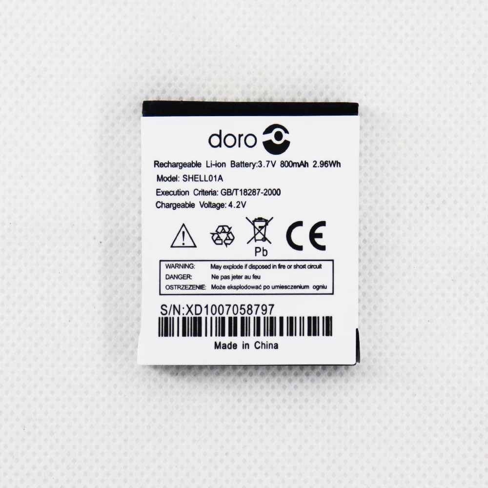 800mah Shell01A Shell 01A Battery for Doro Phoneeasy 409, 409Gsm, 410, 410Gsm, 605, 605Gsm, 610, 610Gsm, 612, 612Gsm
800mah Shell01A Shell 01A Battery for Doro Phoneeasy 409, 409Gsm, 410, 410Gsm, 605, 605Gsm, 610, 610Gsm, 612, 612Gsm