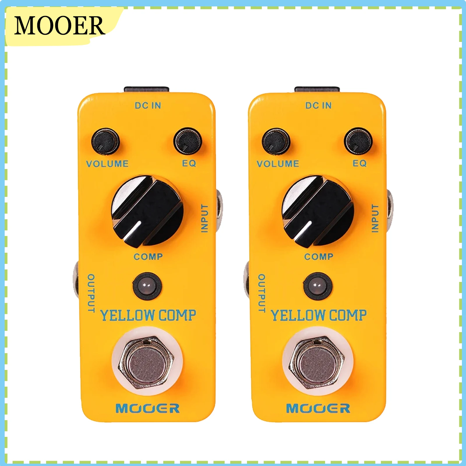 MOOER Yellow Comp Guitar Bass Compressor, Guitar Compression True Bypass, EQ and Volume Adjustable, Portable Mini Size