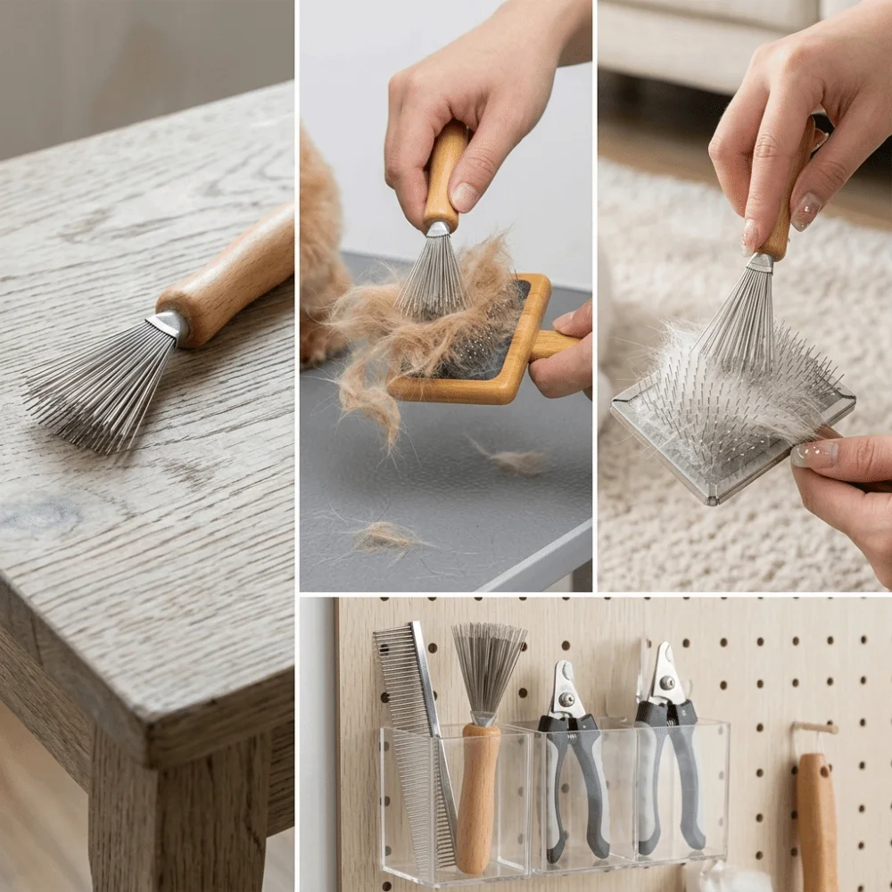 Wooden Handle Comb Cleaner Brush Metal Bristles Compact Size Hair Brush Cleaner Claw Shaped Sturdy Build
Wooden Handle Comb Cleaner Brush Metal Bristles Compact Size Hair Brush Cleaner Claw Shaped Sturdy Build