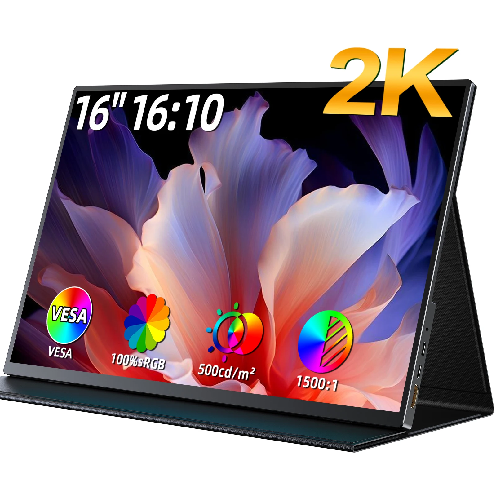 UPERFECT 16-дюймовый игровой дисплей 2,5K C-типа портативный компьютерный монитор 500 нит второй экран встроенные динамики для планшетных портативных ПК 
UPERFECT 16-дюймовый игровой дисплей 2,5K C-типа портативный компьютерный монитор 500 нит второй экран встроенные динамики для планшетных портативных ПК