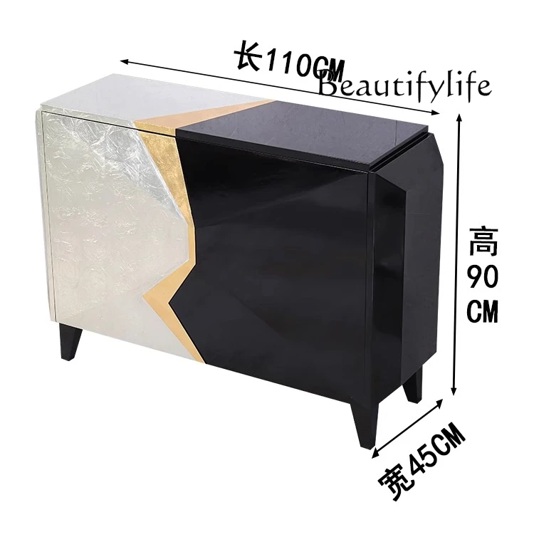 Modern simple locker, living room solid wood against the wall, entrance cabinet gold foil silver foil dining side tea cabinet
Modern simple locker, living room solid wood against the wall, entrance cabinet gold foil silver foil dining side tea cabinet