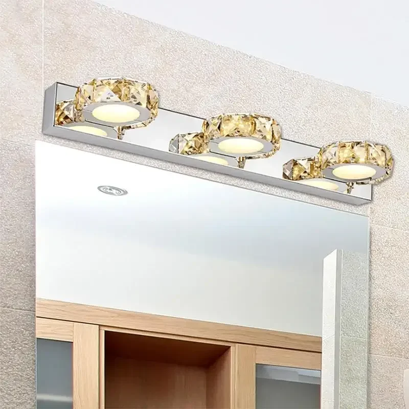Mirror Light Square LED Bathroom Cosmetic room Round Crystal Wall Lamps 2-4heads Stainless Steel indoor Lighting fixtures
Mirror Light Square LED Bathroom Cosmetic room Round Crystal Wall Lamps 2-4heads Stainless Steel indoor Lighting fixtures