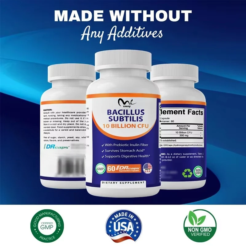 Vitamin Bacillus subtilis 60 capsules - Digestive, intestinal and immune health support - Made from prebiotic inulin fiber
Vitamin Bacillus subtilis 60 capsules - Digestive, intestinal and immune health support - Made from prebiotic inulin fiber
