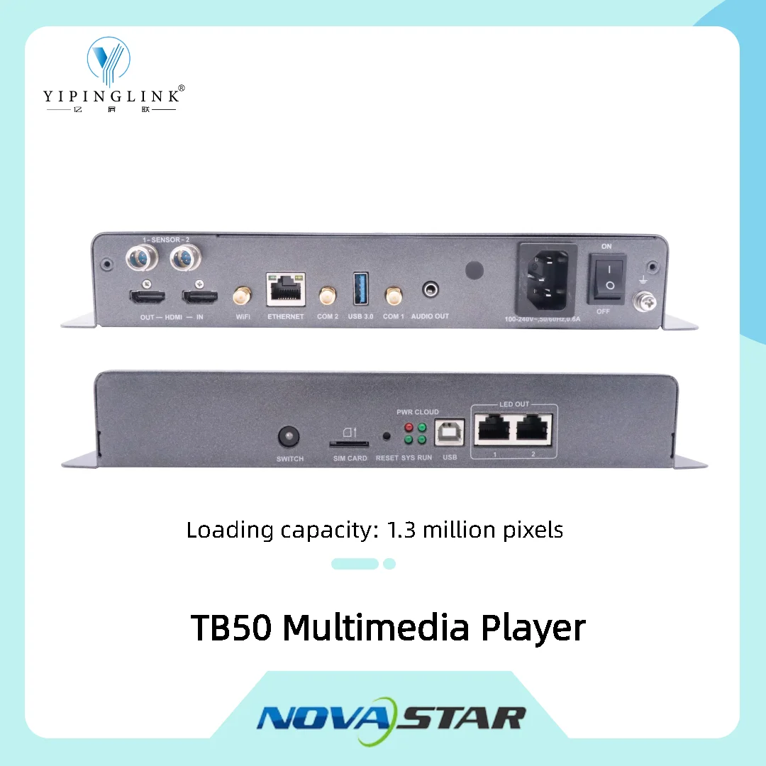 Мультимедийный плеер Novastar TB50 TB60 с поддержкой синхронизации и асинхронизации режима загрузки 1,3 и 2,3 миллиона пикселей для полноцветного светодиодного дисплея
Мультимедийный плеер Novastar TB50 TB60 с поддержкой синхронизации и асинхронизации режима загрузки 1,3 и 2,3 миллиона пикселей для полноцветного светодиодного дисплея